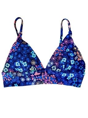 Aerie Neon Floral Triangle Bikini Top